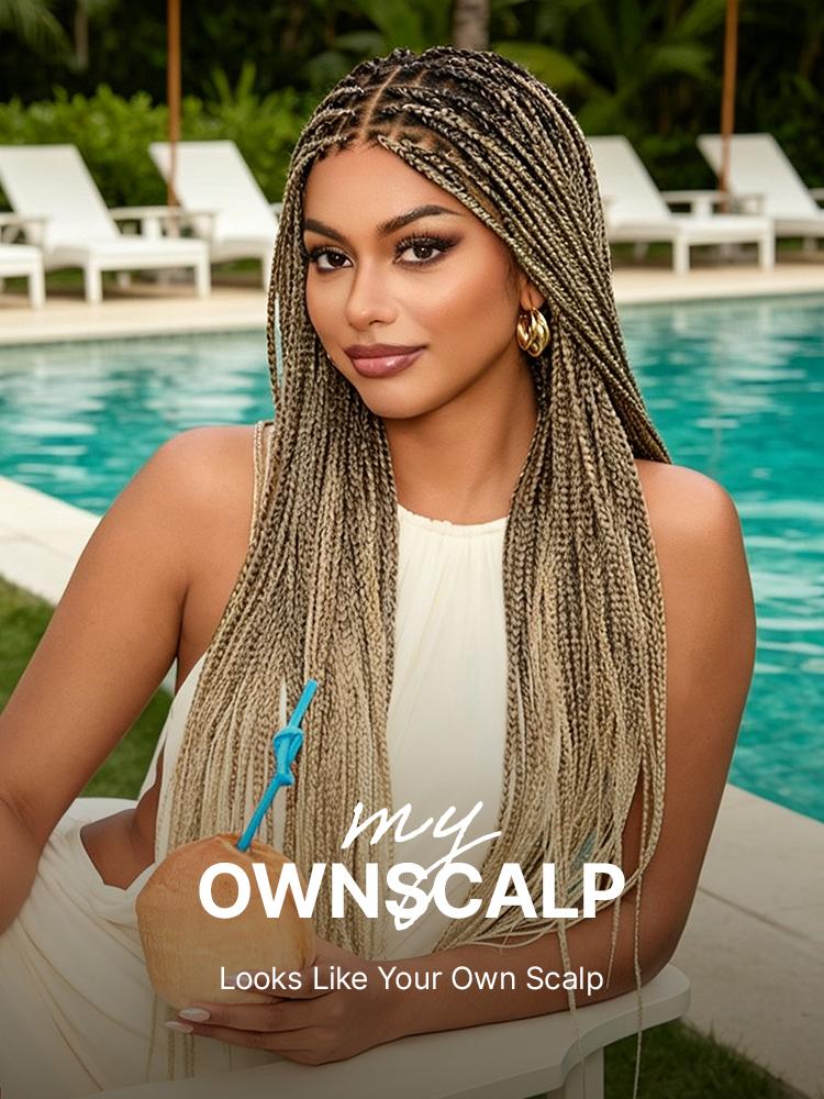 🔥Last Day: 76% Off🔥 Salon Braids HD Lace Knotless Wig