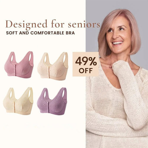 Design for Senior Front Closure Cotton Bra