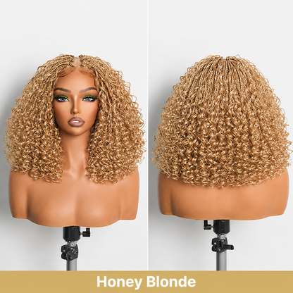 ⚠️ Hurry! 72% OFF✨13x6 HD Lace Wig Glueless Wear & Go 12” Boho Braids Water Wave Pre-Cut Lace Wig – Premium Fiber, Beginner Friendly