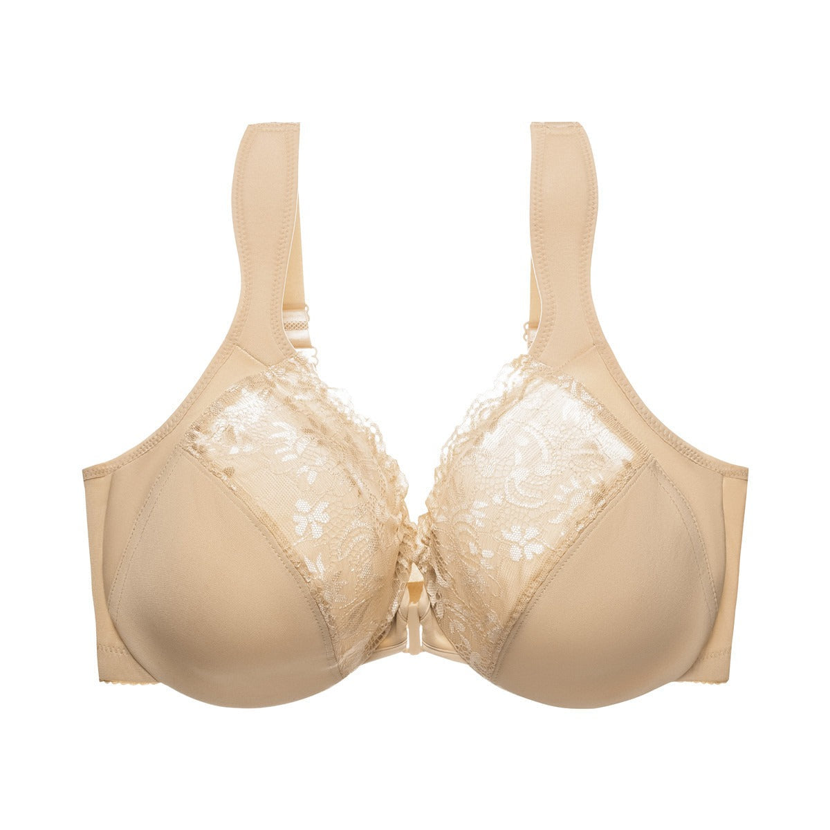 Plus size front button bra