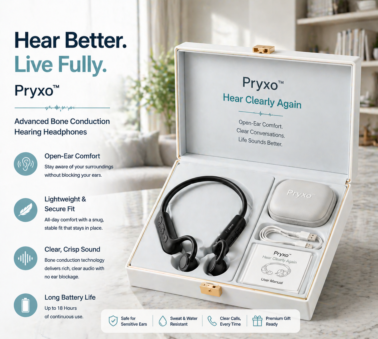 🌎Deadline today: 83% OFF! 👂🔥Advanced bone conduction smart hearing aid headphones