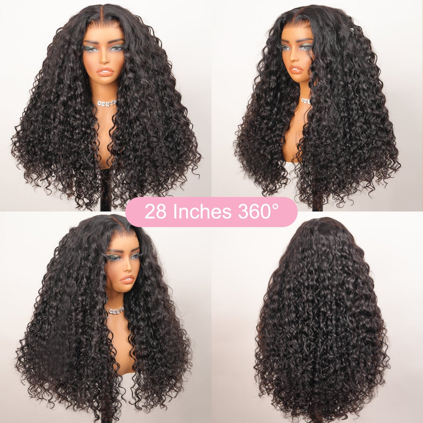 Geeta Hair $179 26Inch Curly 13x4 Lace Front Wig 100% Virgin Human Hair Wigs Black Curly Hair Pre Plucked Hairline