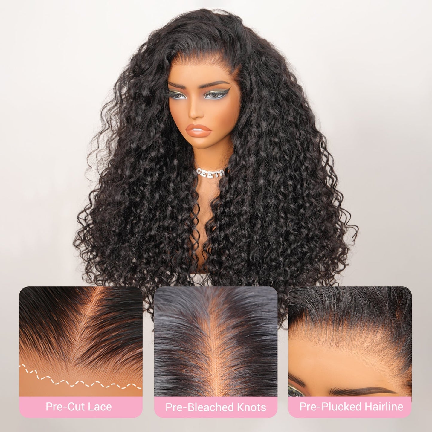 Geeta Hair $179 26Inch Curly 13x4 Lace Front Wig 100% Virgin Human Hair Wigs Black Curly Hair Pre Plucked Hairline